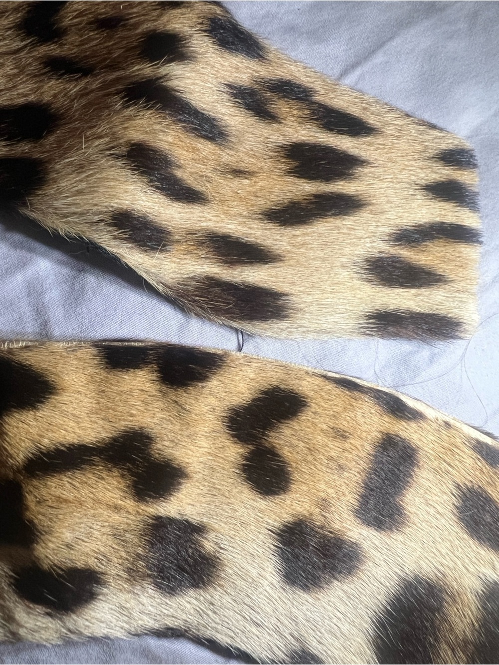 Vintage Leopard Print Genuine Fur Collar Collection - Natural Golden Brown Spots - Picture 14 of 16